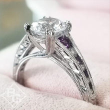 Load image into Gallery viewer, Kirk Kara &quot;Stella&quot; Purple Amethyst Diamond Engagement Ring
