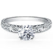 Load image into Gallery viewer, Kirk Kara White Gold Stella Round Cut Diamond Engraved Engagement Ring
