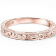 Load image into Gallery viewer, Kirk Kara Rose Gold &quot;Stella&quot; Scroll Engraved Milgrain Wedding Band Front View
