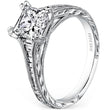 Load image into Gallery viewer, Kirk Kara White Gold &quot;Stella&quot; Tapered Channel Set Diamond Engagement Ring Angled Side View 
