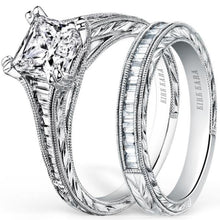 Load image into Gallery viewer, Kirk Kara White Gold &quot;Stella&quot; Tapered Channel Set Diamond Engagement Ring
