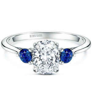 Kirk Kara "Stella" Three Stone Blue Sapphire Engagement Ring