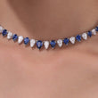 Load image into Gallery viewer, Lafonn 38 Carat Fancy Lab-Grown Sapphire &amp; Simulated Diamond Pear Cut Tennis Choker Necklace
