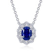 Load image into Gallery viewer, Lafonn Classic Lab-Grown Oval Sapphire &amp; Simulated Diamond Halo Pendant
