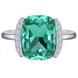 Lafonn Elongated Cushion Cut Lab-Grown Green Sapphire Ring