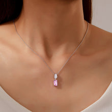 Load image into Gallery viewer, Lafonn Emerald Cut Lab-Grown Pink Sapphire &amp; Simulated Diamond Pendant
