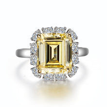 Load image into Gallery viewer, Lafonn Emerald Cut Simulated Yellow Diamond Halo Ring
