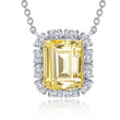 Load image into Gallery viewer, Lafonn Fancy Yellow Simulated Diamond Emerald-Cut Halo Necklace
