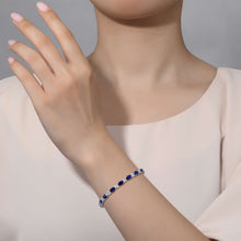 Load image into Gallery viewer, Lafonn Lab-Grown Blue Sapphire and Simulated Diamond Tennis Bracelet
