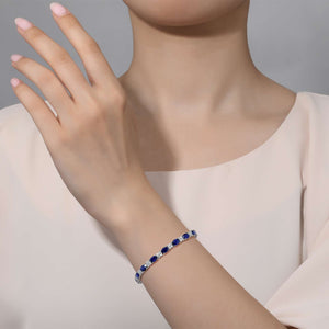 Lafonn Lab-Grown Blue Sapphire and Simulated Diamond Tennis Bracelet