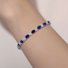 Load image into Gallery viewer, Lafonn Lab-Grown Blue Sapphire and Simulated Diamond Tennis Bracelet

