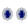 Load image into Gallery viewer, Lafonn Lab-Grown Blue Sapphire &amp; Simulated Diamond Halo Stud Earrings
