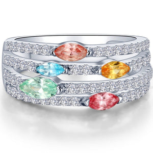 Lafonn Marquise Shaped Multi-Colored Lab-Grown Sapphire Band