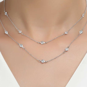 Lafonn Simulated 36 Inch Diamond by the Yard Round Cut Necklace