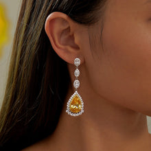 Load image into Gallery viewer, Lafonn Simulated Canary Yellow Pear Cut Diamond Earrings
