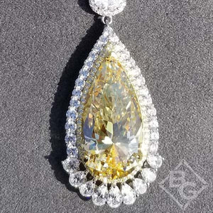 Lafonn Simulated Canary Yellow Pear Cut Diamond Necklace