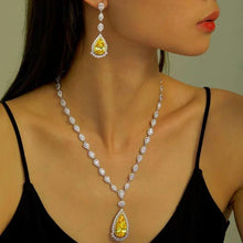 Load image into Gallery viewer, Lafonn Simulated Canary Yellow Pear Cut Diamond Necklace
