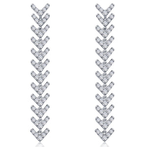 Lafonn Simulated Diamond Fancy Fishbone Dangle Earrings