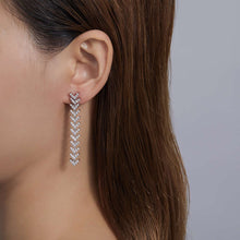 Load image into Gallery viewer, Lafonn Simulated Diamond Fancy Fishbone Dangle Earrings

