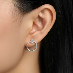 Lafonn Simulated Diamond Open Circle Drop Earrings