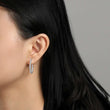 Load image into Gallery viewer, Lafonn Simulated Diamond Oval Shape Hoop Earrings
