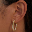 Load image into Gallery viewer, Lafonn Simulated Diamond Yellow Gold Plated Oval Shaped Hoop Earrings
