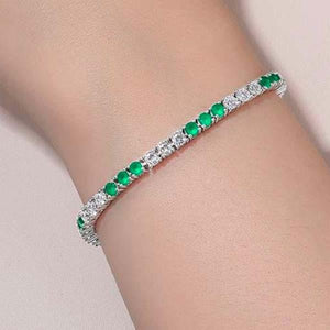 Lafonn Simulated Emerald and Diamond Tennis Bracelet
