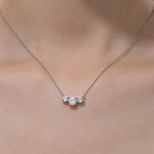 Lafonn Three Stone Simulated Round Cut Diamond Necklace