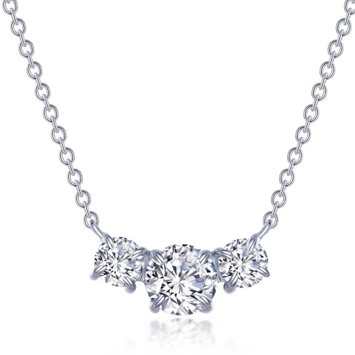 Trio Diamond Necklace, Bezel Set Necklace, 14k Gold Dainty Diamond Nec –  QCustom Jewelry