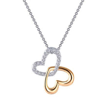 Load image into Gallery viewer, Lafonn Two-Tone Double Heart Simulated Diamond Pendant
