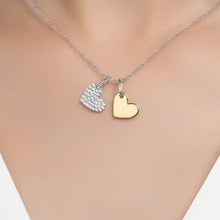 Load image into Gallery viewer, Lafonn Two-Tone Heart Shadow Charm Simulated Diamond Pendant
