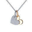 Load image into Gallery viewer, Lafonn Two-Tone Heart Shadow Charm Simulated Diamond Pendant
