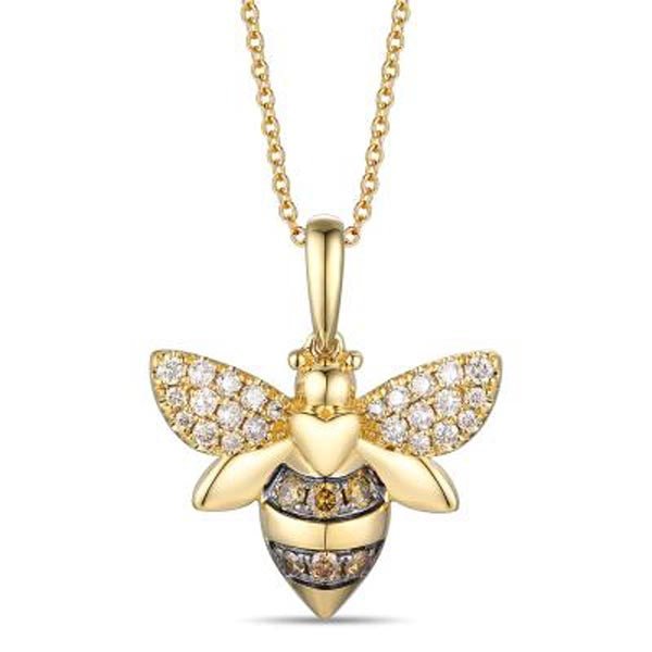 Le Vian Natural Citrine Bumblebee Necklace 1/10 ct tw Diamonds 14K Honey  Gold 19