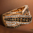 Load image into Gallery viewer, Le Vian Chocolate &amp; Nude Diamond Contemporary Multi-Layer Ring
