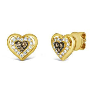 Le Vian Chocolate & Nude Diamond Heart Earrings