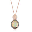 Load image into Gallery viewer, Le Vian Chocolatier Oval Cut Neopolitan Opal Chocolate Diamond Halo Pendant Set in 14K Strawberry Gold

