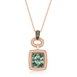 Load image into Gallery viewer, Le Vian Chocolatier® Pendant featuring 2 1/2 cts. Mint Julep Quartz, 1/20 cts. Chocolate Diamonds®, 1/4 cts. Vanilla Diamonds® set in 14K Strawberry Gold®
