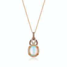 Load image into Gallery viewer, Le Vian Chocolatier® Pendant featuring 2 5/8 cts. Neopolitan Opal?, 1/4 cts. Vanilla Diamonds®, 1/6 cts. Chocolate Diamonds® set in 14K Strawberry Gold®
