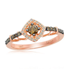 Load image into Gallery viewer, Le Vian Chocolatier Round Cut Chocolate Diamond Compass Style Halo Ring
