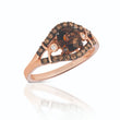 Load image into Gallery viewer, Le Vian Chocolatier® Ring featuring 3/4 cts. Chocolate Quartz®, 1/5 cts. Chocolate Diamonds®, Vanilla Diamonds® set in 14K Strawberry Gold®
