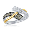 Load image into Gallery viewer, Le Vian Chocolatier Two-Tone Chocolate &amp; Vanilla Diamond Bypass Ring
