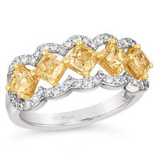 Load image into Gallery viewer, Le Vian Couture Sunny Yellow Princess Cut Diamond Five Stone Ring
