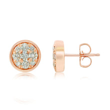 Load image into Gallery viewer, Le Vian Creme Brulee Round Cut Pave Set Diamond Earrings in 14K Strawberry Gold
