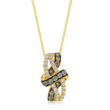 Load image into Gallery viewer, Le Vian Creme Brulee and Chocolate Multi-Layer Diamond Knot Pendant Set in 14K Honey Gold
