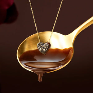 Le Vian Godiva Chocolate Heart Pave Diamond Enamel Pendant
