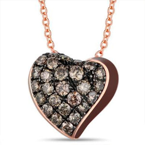 Le Vian Godiva Chocolate Heart Pave Diamond Enamel Pendant
