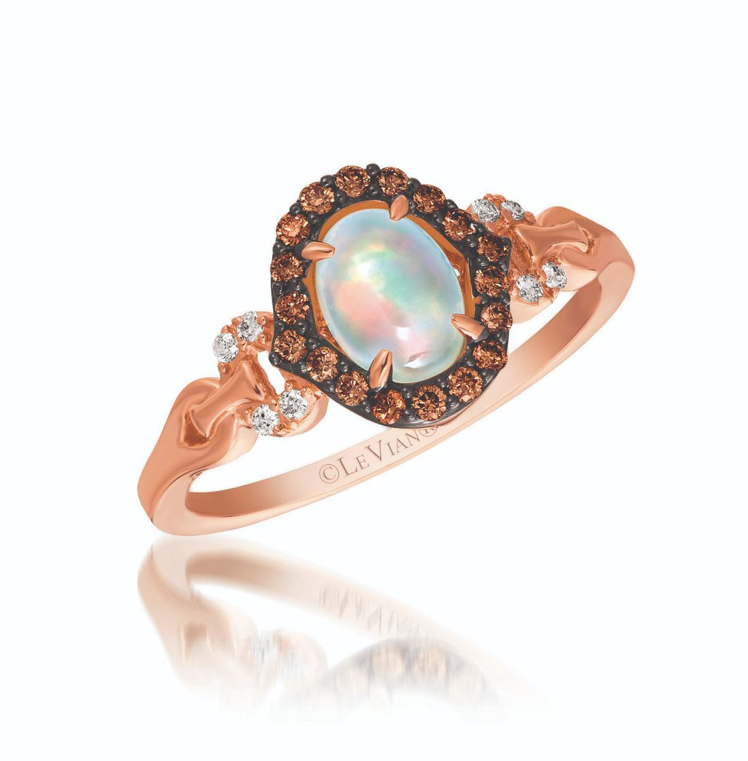Le Vian Neopolitan Opal Oval Halo Chocolate Diamond Ring
