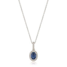 Load image into Gallery viewer, Le Vian Oval Cut Blueberry Sapphire Vanilla Diamond Halo Pendant

