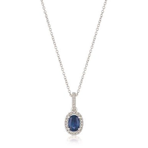 Le Vian Oval Cut Blueberry Sapphire Vanilla Diamond Halo Pendant