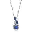 Load image into Gallery viewer, Le Vian Cornflower Ceylon Sapphire Halo Swirl Vanilla Diamond Pendant
